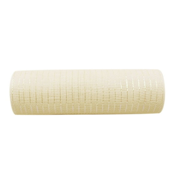 1 Rolls Poly Mesh Ribbon,Decor Mesh Poly Ribbons,Metallic Foil Mesh Ribbon Christmas Tree Decorative Mesh Rolls for Xmas Wreaths,Swags Bows Wrapping and Decorating Projects(Yellow)