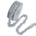thumbnail image 1 of 1 Rolls Tinsel Ribbon, 9.84 Yards Metallic Wire Garland,Tinsel Ribbon Garland,Glitter Ribbons Garland Decorations,Glitter Ribbon Metallic Foil Thin Garland For Xmas Tree Party Wedding Decor,Silver, 1 of 9