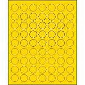 1" Round Brilliant Yellow Labels for Laser Printers, Inkjet Printers or Copier Machines. (GLC100BY)