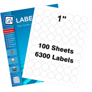 1 Inch Round Labels for Laser/Inkjet Printers, Permanent Adhesive ...