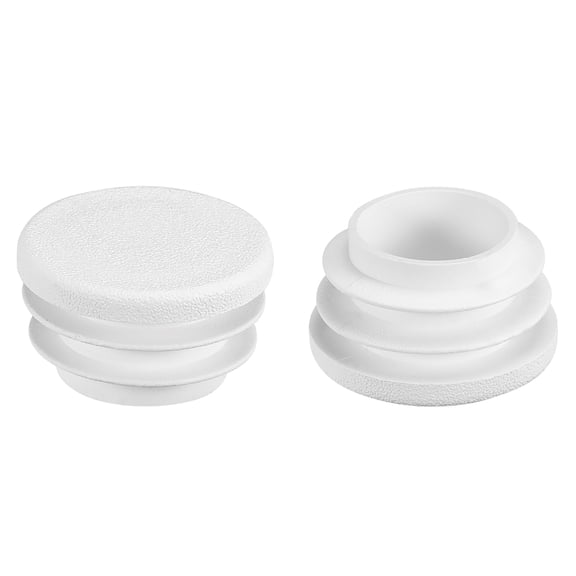 1" Round White PE Tubing End Cap Steel Furniture Pipe Tube Cover Insert 20Pcs