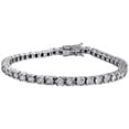 thumbnail image 1 of 1 Row Sterling Silver Genuine Round Diamond Tennis Bracelet 7.25" Links 1.01 CT., 1 of 5