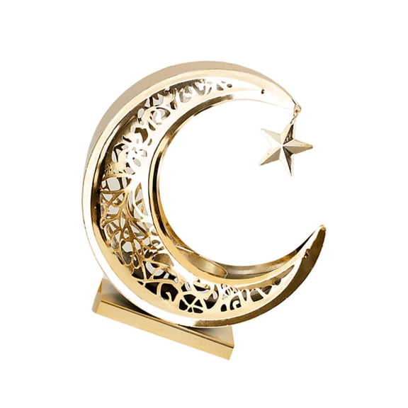 1. Rustproof Mooned Metal Candelabrum Hollowed Tealight Stand for Wedding Decor & Festival Centerpieces