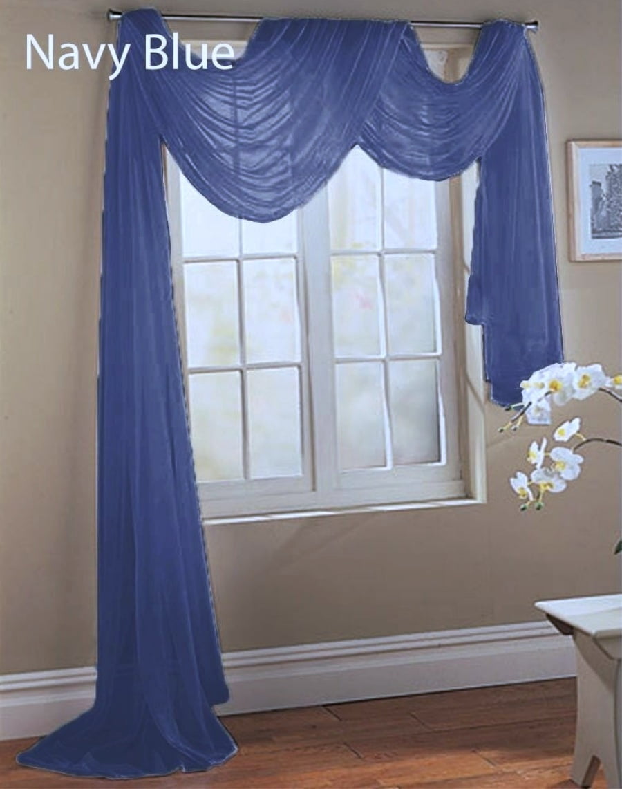 1 SCARF WINDOW SHEER VOILE VALANCE HOME EVENT PARTY WEDDING DESIGN ...