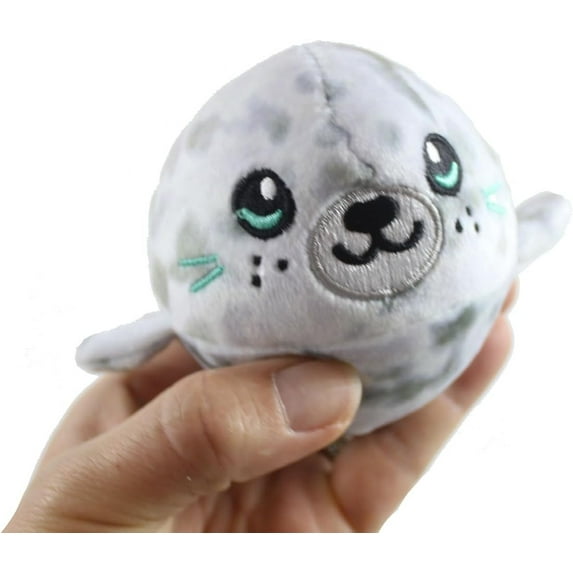 1 SEAL Cute Ball Plush Stuffed Animals- Adorable Mini Plushie Stuffie - Cat, Dog, Frog, Panda, Sloth, Giraffe, Penguin