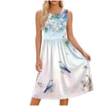 thumbnail image 1 of SELONE Spring Dresses for Women Crew Neck Sleeveless Midi Dress Wide Strap Summer Dresses with Pockets Floral Sun Dress, 1 of 7