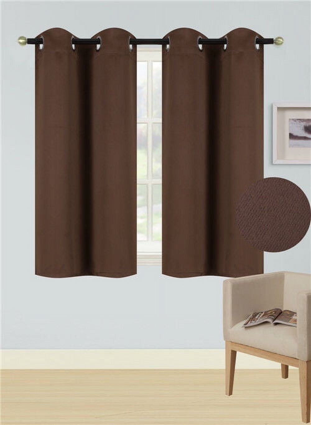 1 SET 100% BLACKOUT INSULATE THERMAL SHORT PANELS WINDOW CURTAIN IN 36" 54" 63"L