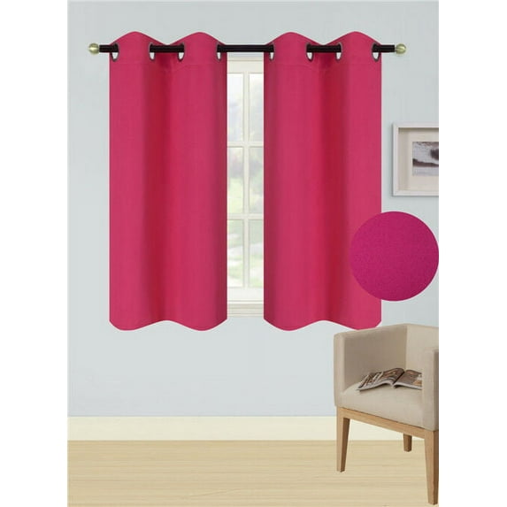1 SET 100% BLACKOUT INSULATE THERMAL SHORT PANELS WINDOW CURTAIN IN 36" 54" 63"L