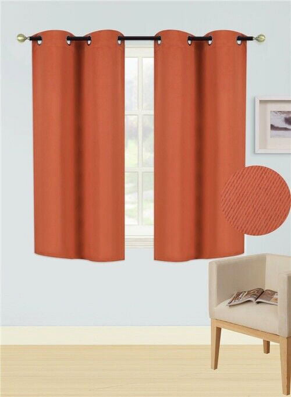 1 SET 100% BLACKOUT INSULATE THERMAL SHORT PANELS WINDOW CURTAIN IN 36" 54" 63"L