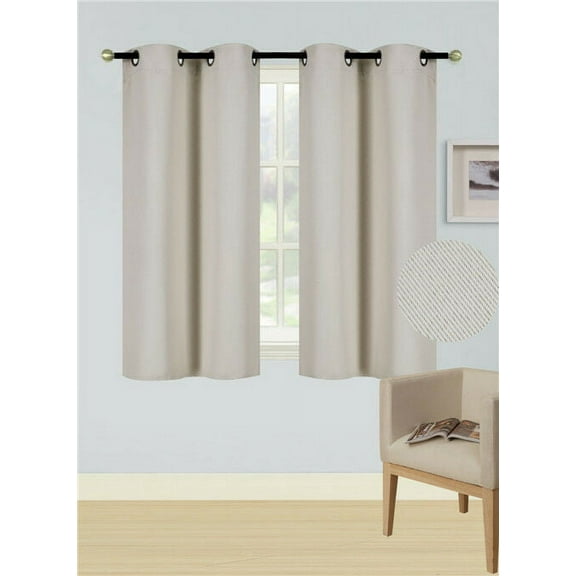 1 SET 100% BLACKOUT INSULATE THERMAL SHORT PANELS WINDOW CURTAIN IN 36" 54" 63"L