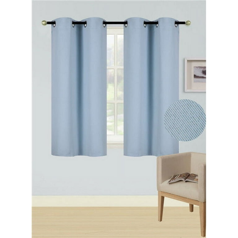 1 SET 100% BLACKOUT INSULATE THERMAL SHORT PANELS WINDOW CURTAIN