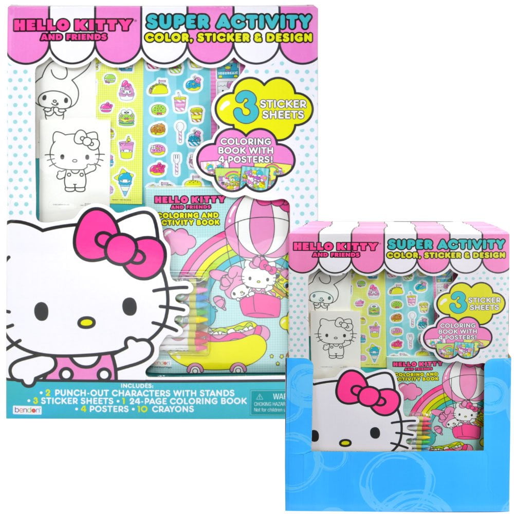 Hello Kitty Coloring Acitivty Book Set for Kids, Girls - Bundle with  PlayPack, Stickers, Kids Coloring Book and More