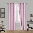 thumbnail image 1 of 1 SET SSS PINK Blackout Room Darkening Window Curtain Treatment Set, Two (2) Printed Grommet Panels 37"W X 84"L Each, 1 of 1