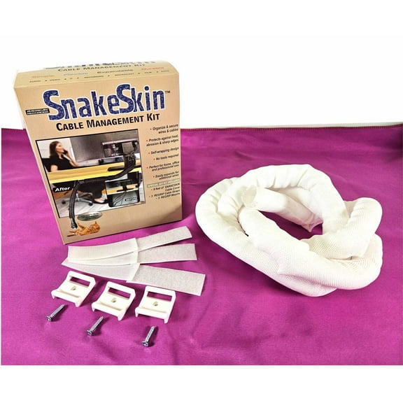 1" SNAKESKIN Cable Management Kit - White - 8 feet pack