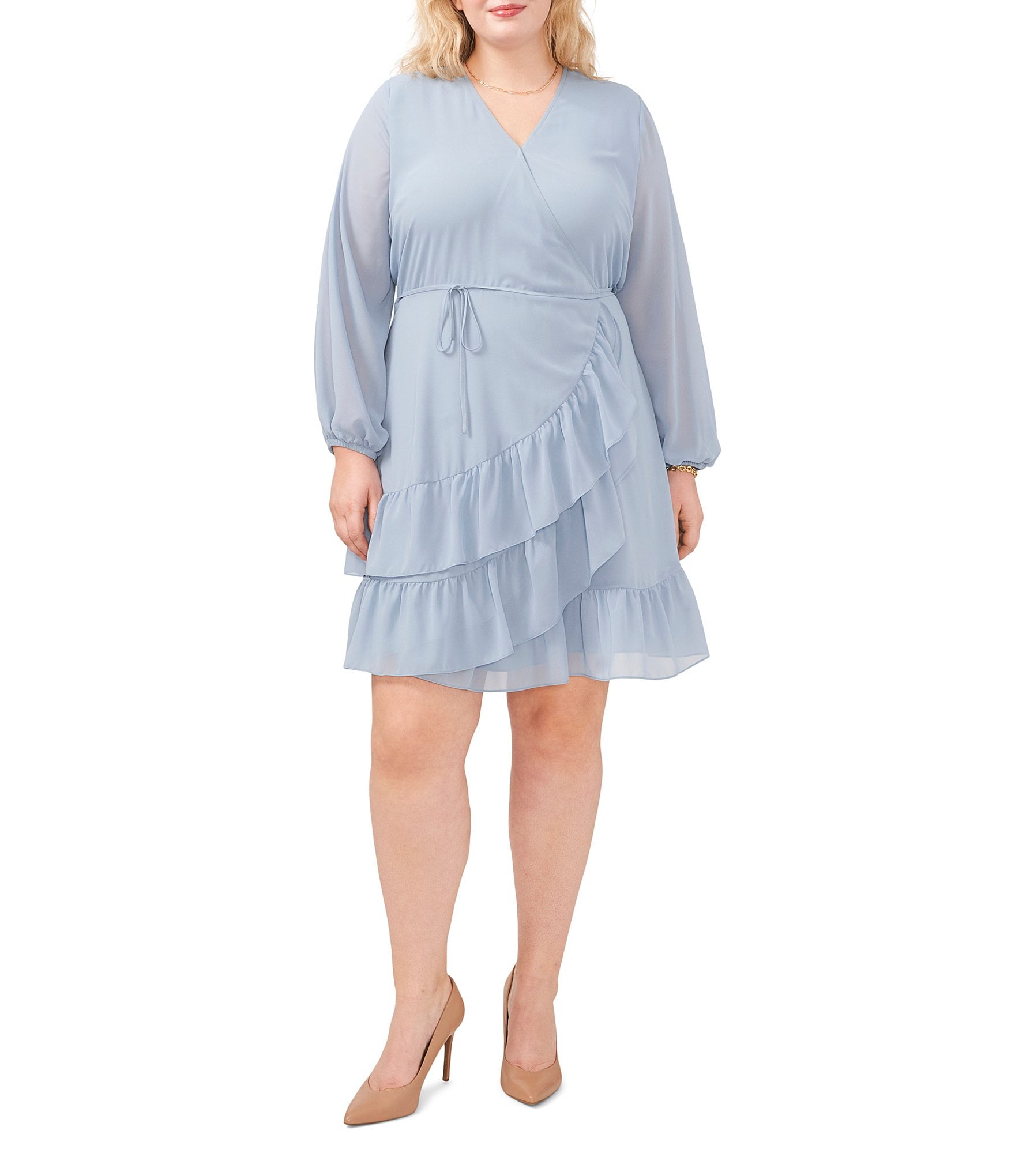 chinese dress ladies 1.STATE Long Sleeve Smocked Neck and Yoke Midi Dress Sweet Blooms SM at  Amazon Women's Clothing store main image 0