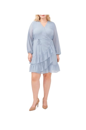 chinese dress ladies 1.STATE Women's Long Sleeve Smock Neck Ruffle Skirt Dress Wood Block Floral  XS at Amazon Women's Clothing store