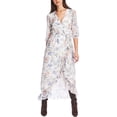thumbnail image 1 of 1.STATE Women's Floral Print Wrap Maxi Dress White Size 12, 1 of 4
