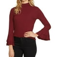 thumbnail image 1 of 1.STATE Womens Bell Sleeve Knit Blouse, Red, Small, 1 of 2