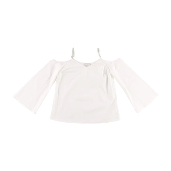 1.State Womens Cold Shoulder Knit Blouse Ultrawhite M