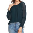 thumbnail image 1 of 1.STATE Womens Double Gathered Sleeve Pullover Blouse, Green, Small, 1 of 1