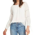 thumbnail image 1 of 1.STATE Womens Double Gathered Sleeve Pullover Blouse, White, X-Small, 1 of 2