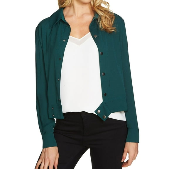 1.STATE Womens Embroidered Jacket, Green, Small