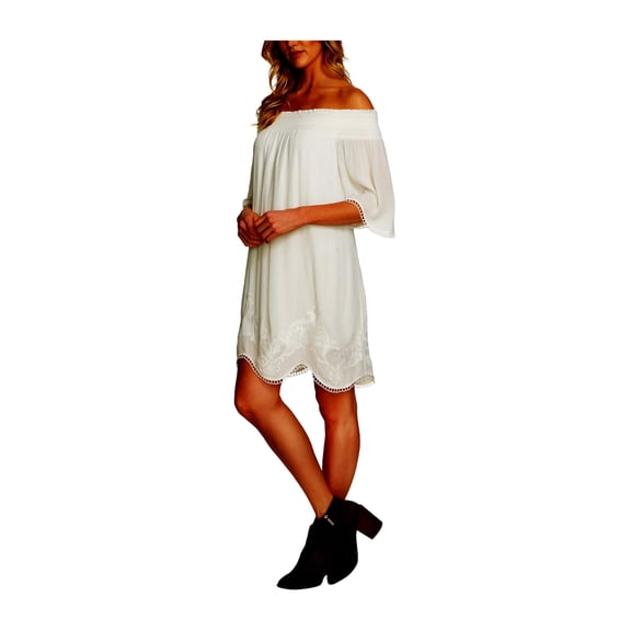 1.STATE Womens Embroidered Shift Dress
