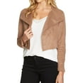 thumbnail image 1 of 1.STATE Womens Faux Suede Cropped Jacket, Beige, X-Large, 1 of 2