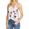 thumbnail image 1 of 1.STATE Womens Floral Knit Blouse, White, Small, 1 of 2