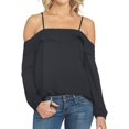 thumbnail image 1 of 1.STATE Womens Flounce Knit Blouse, Black, Small, 1 of 2