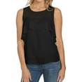 thumbnail image 1 of 1.STATE Womens Illusion Knit Blouse, Black, X-Small, 1 of 2
