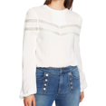 thumbnail image 1 of 1.STATE Womens Lace Stripe Pullover Blouse, White, Large, 1 of 2