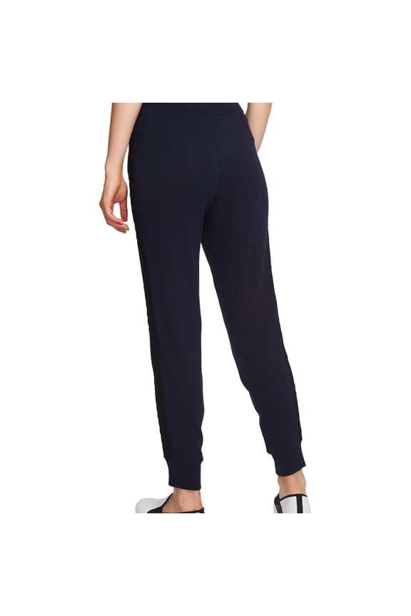 Womens Lace Trim Casual Jogger Pants, Blue, Large