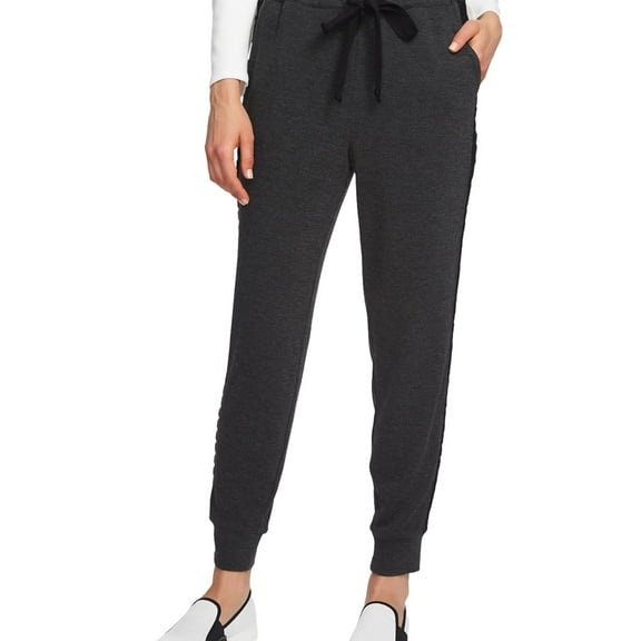 1.STATE Womens Lace Trim Casual Jogger Pants, Grey, Large