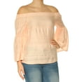 thumbnail image 1 of 1. STATE Womens Orange Lace 3/4 Sleeve Off Shoulder Top Size: S, 1 of 2