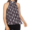 thumbnail image 1 of 1.STATE Womens Pleated Chiffon Sleeveless Blouse Top, Purple, X-Small, 1 of 2
