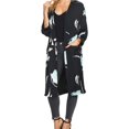thumbnail image 1 of 1.STATE Womens Printed Cardigan Sweater, Black, Small, 1 of 2