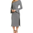 thumbnail image 1 of 1.STATE Womens Ribbed Midi Dress, Grey, Small, 1 of 2