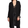 thumbnail image 1 of 1.STATE Womens Ruched Cardigan Sweater, Black, Small, 1 of 3