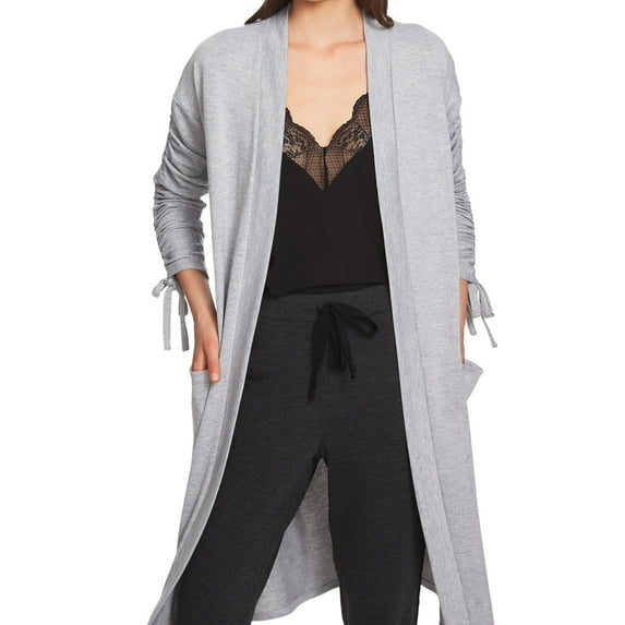 1.STATE Womens Ruched Cardigan Sweater, Grey, X-Large