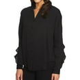 thumbnail image 1 of 1.STATE Womens Ruffled Button Up Shirt, Black, Large, 1 of 3