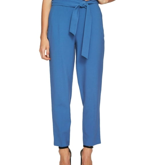 1.STATE Womens Sash-Belted Casual Trouser Pants, Blue, 2