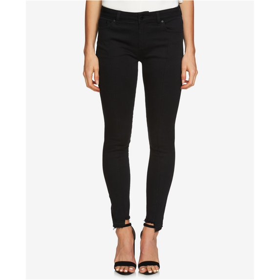 1.STATE Womens Step-Hem Skinny Fit Jeans, Black, 29