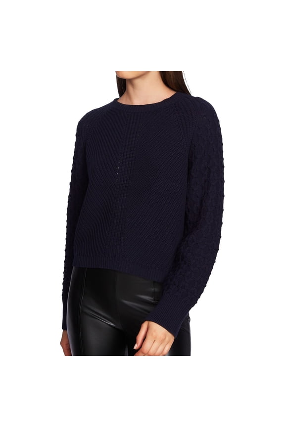 Womens Texture Pullover Sweater, Blue, Medium