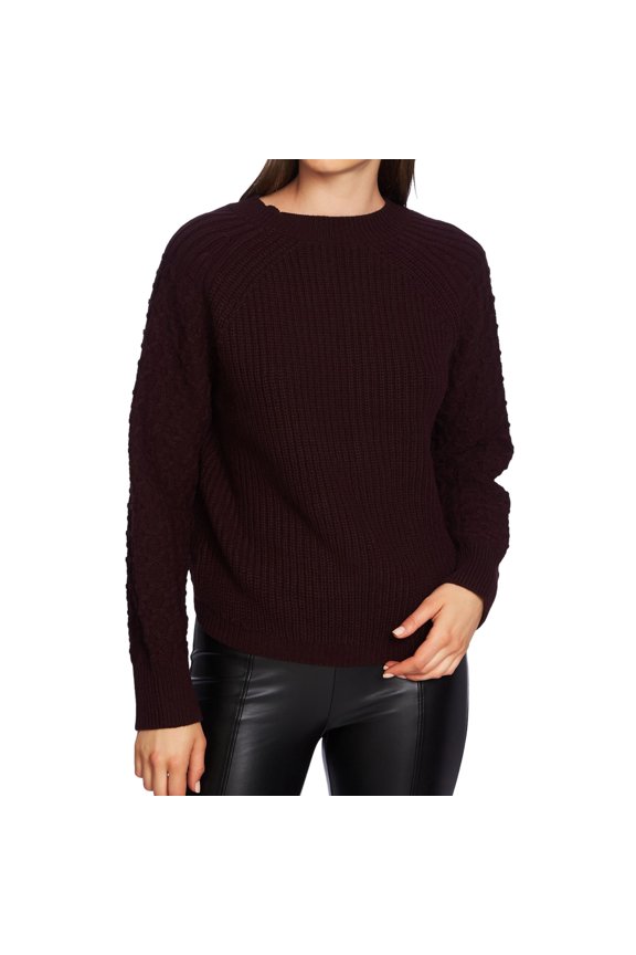Womens Texture Pullover Sweater, Purple, Medium
