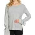 thumbnail image 1 of 1.STATE Womens Tie Sleeve Knit Sweater, Grey, X-Large, 1 of 2