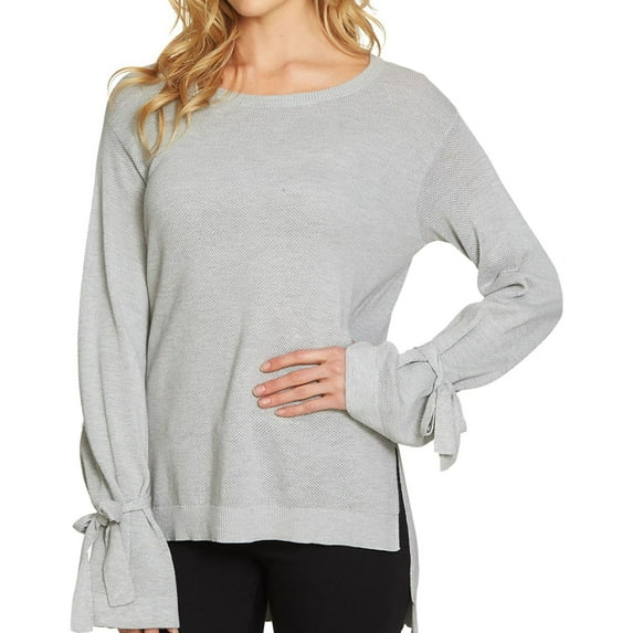 1.STATE Womens Tie Sleeve Knit Sweater, Grey, X-Large