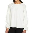 thumbnail image 1 of 1.STATE Womens Tiered Knit Blouse, Off-White, X-Small, 1 of 2