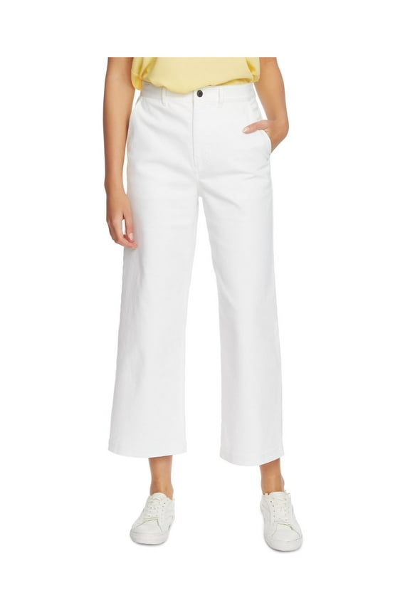 1. STATE Womens White Ankle Wide Leg Pants Size: 31