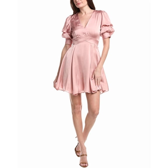 1.STATE womens  Bubble Sleeve Mini Dress, l, Pink